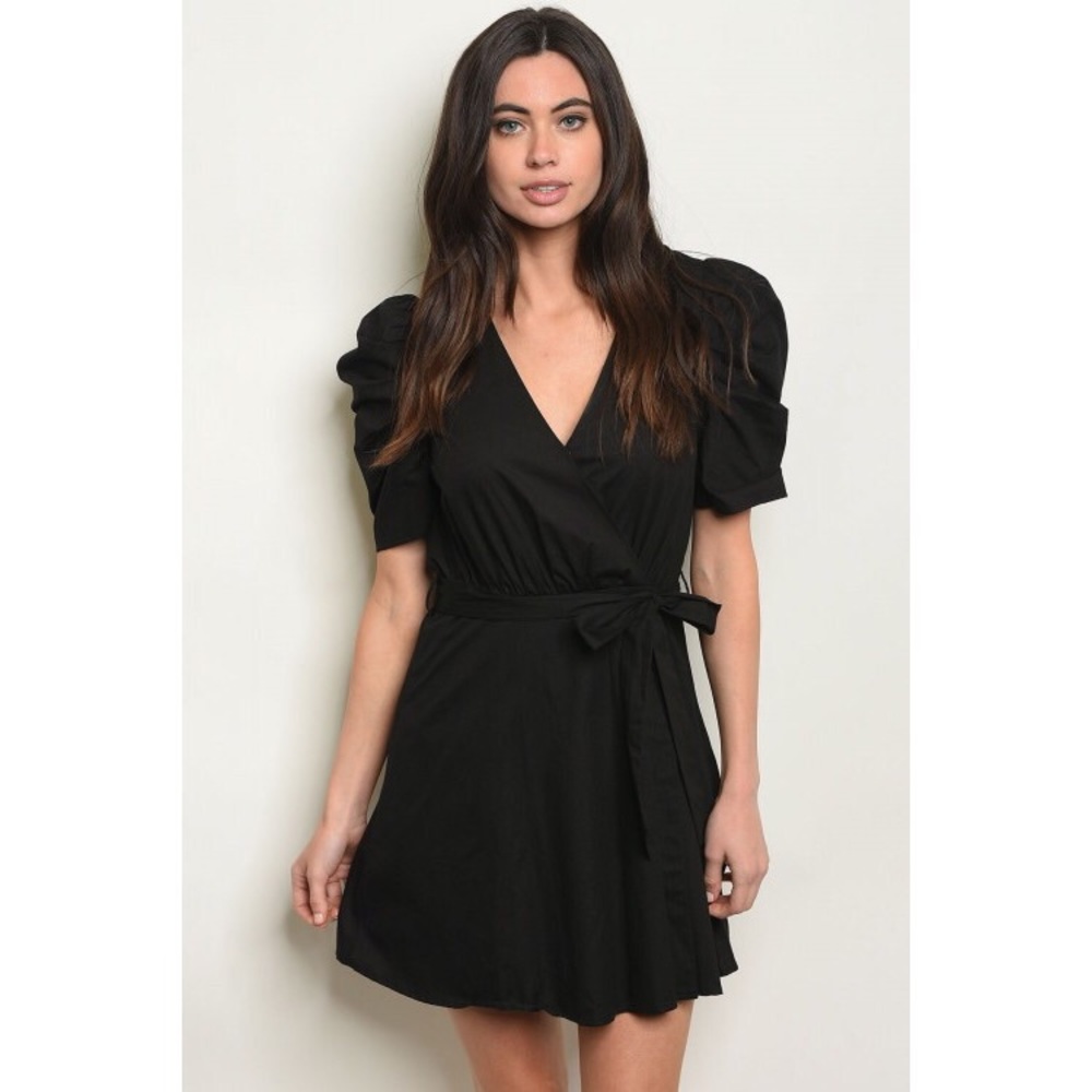 Black Cotton Mini Dress One Left - Picture 3 of 5